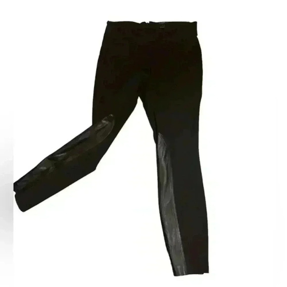J. Crew Gigi Black Leather paneled Leggings Riding pants, Sz‎ 8 - Picture 1 of 7